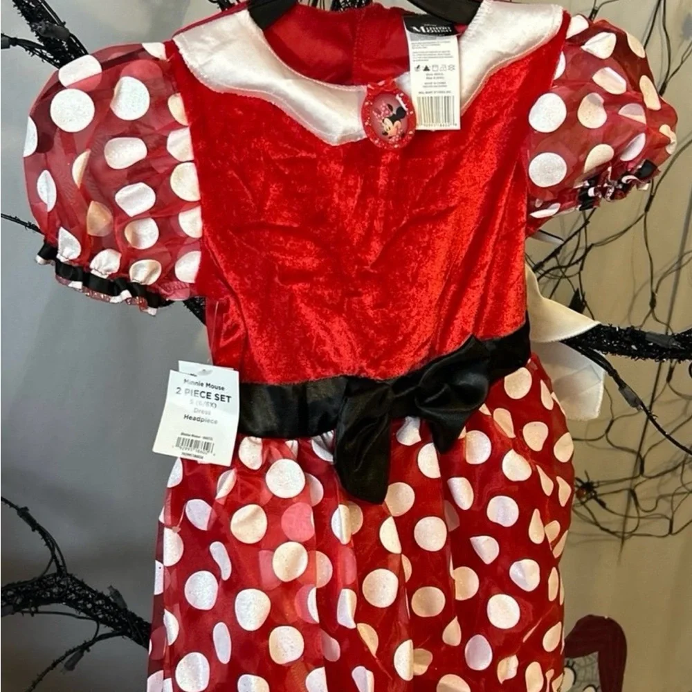 Disney Minnie Mouse Costume for Girls, Red Polka Dot, Girls Size 6-6x - Picture 9 of 10